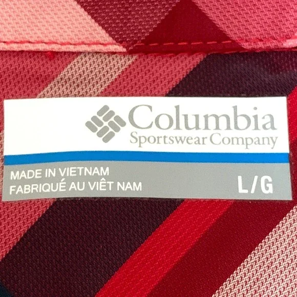 COLUMBIA Wm's L Omni-Shade Nylon Shirt Quick Dry Vented Fish Hike Camp Outdoors - Picture 11 of 12